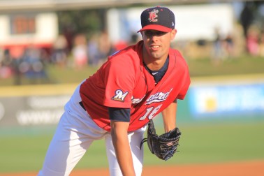 Since May 9, Manatees pitcher Jorge Lopez leads the Florida State League several categories, including ERA and WHIP.